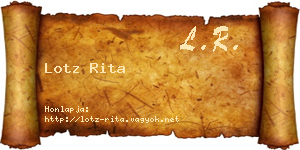 Lotz Rita névjegykártya