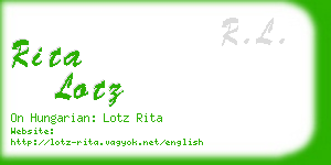 rita lotz business card